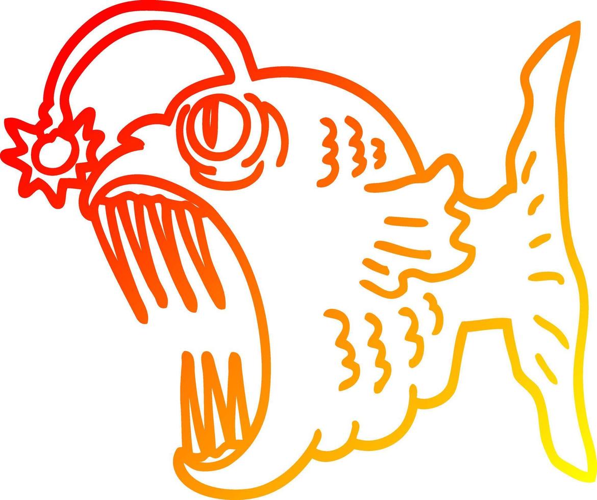 warm gradient line drawing cartoon lantern fish 8577533 Vector Art at