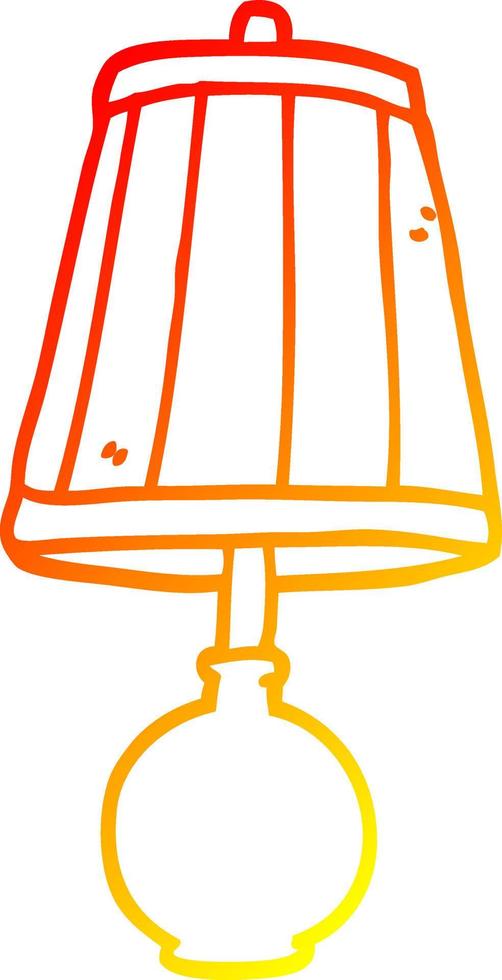 warm gradient line drawing cartoon table lamp vector