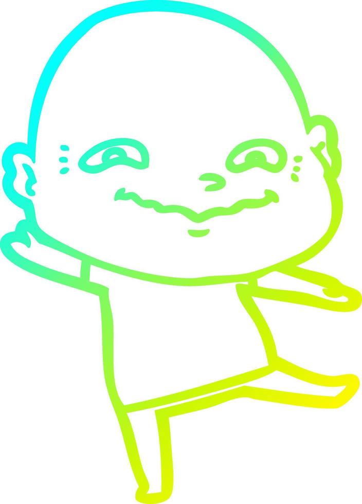 cold gradient line drawing cartoon creepy guy vector