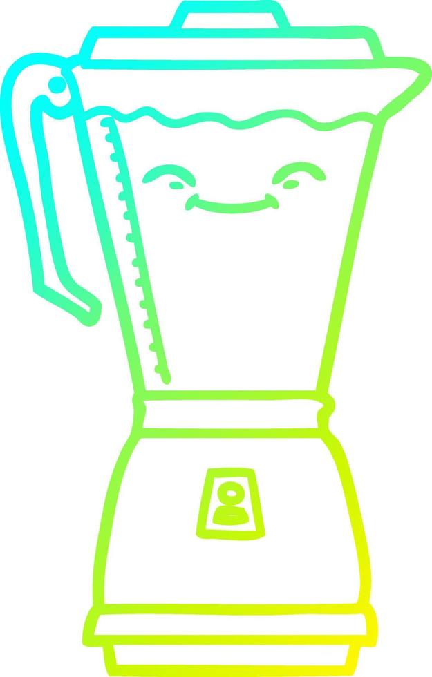 cold gradient line drawing cartoon food processor vector