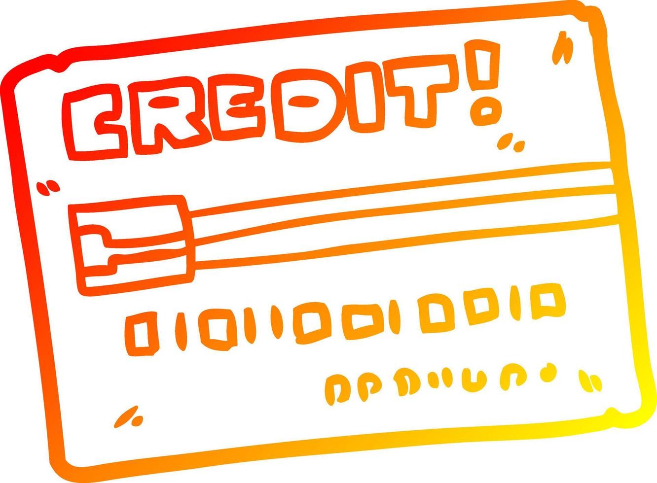 warm gradient line drawing cartoon credit card vector