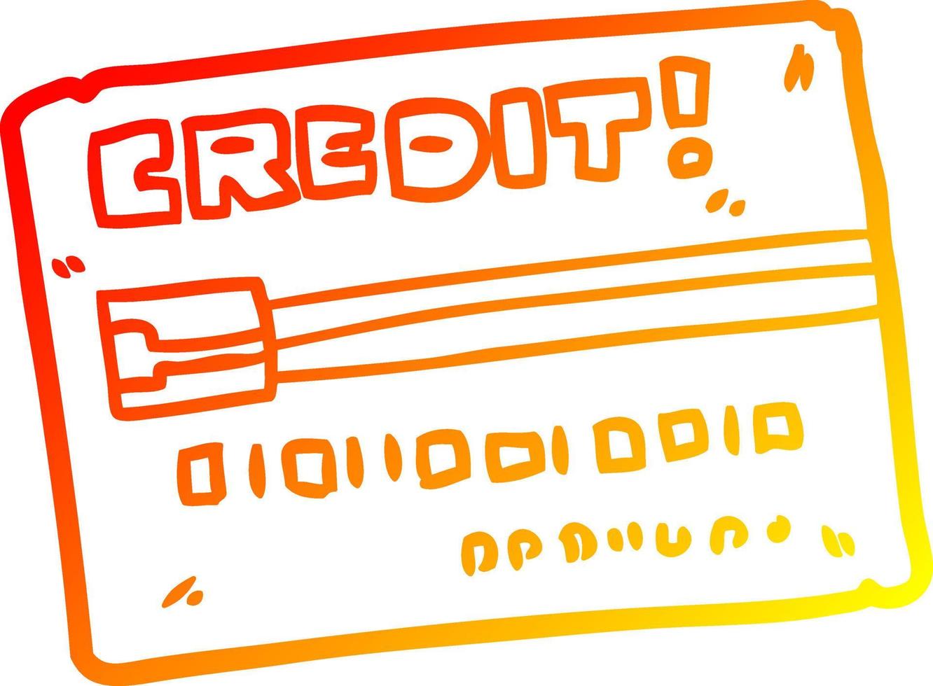 tarjeta de crédito de dibujos animados de dibujo lineal de gradiente cálido vector