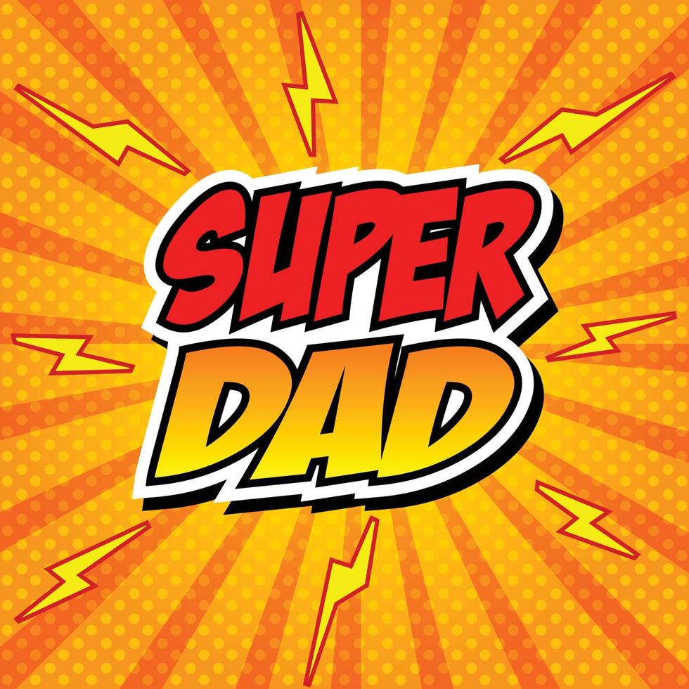 superdad bocadillo de diálogo cómico, dibujos animados vector