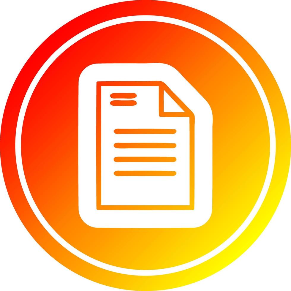 official document circular in hot gradient spectrum vector