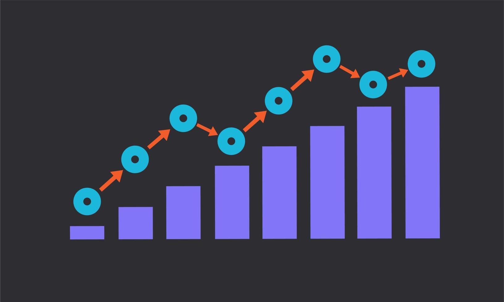 Business chart, financial planning, market growth. Flat style vector illustration.