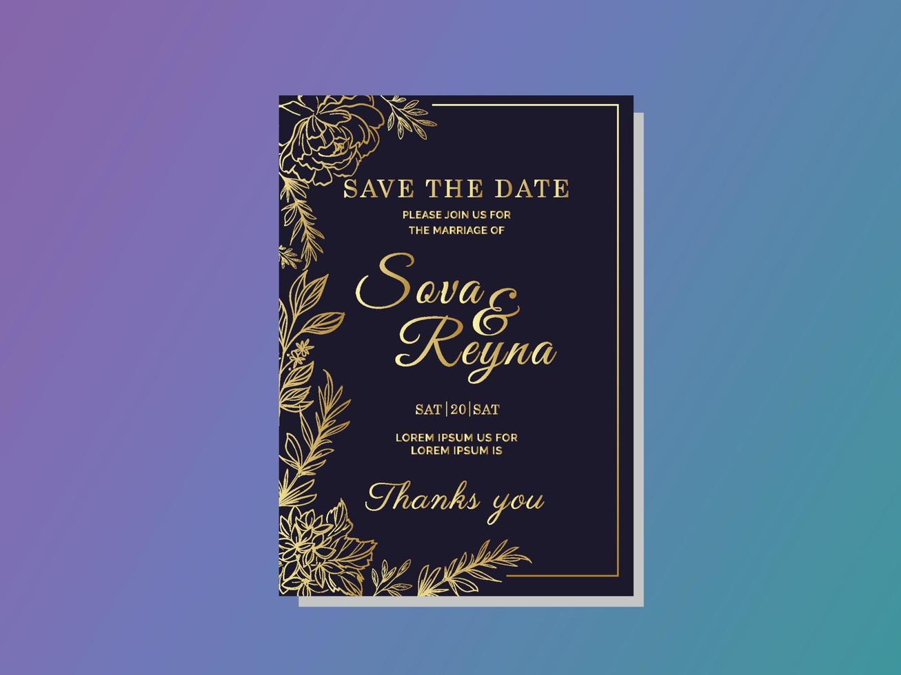 wedding invitation card template vector