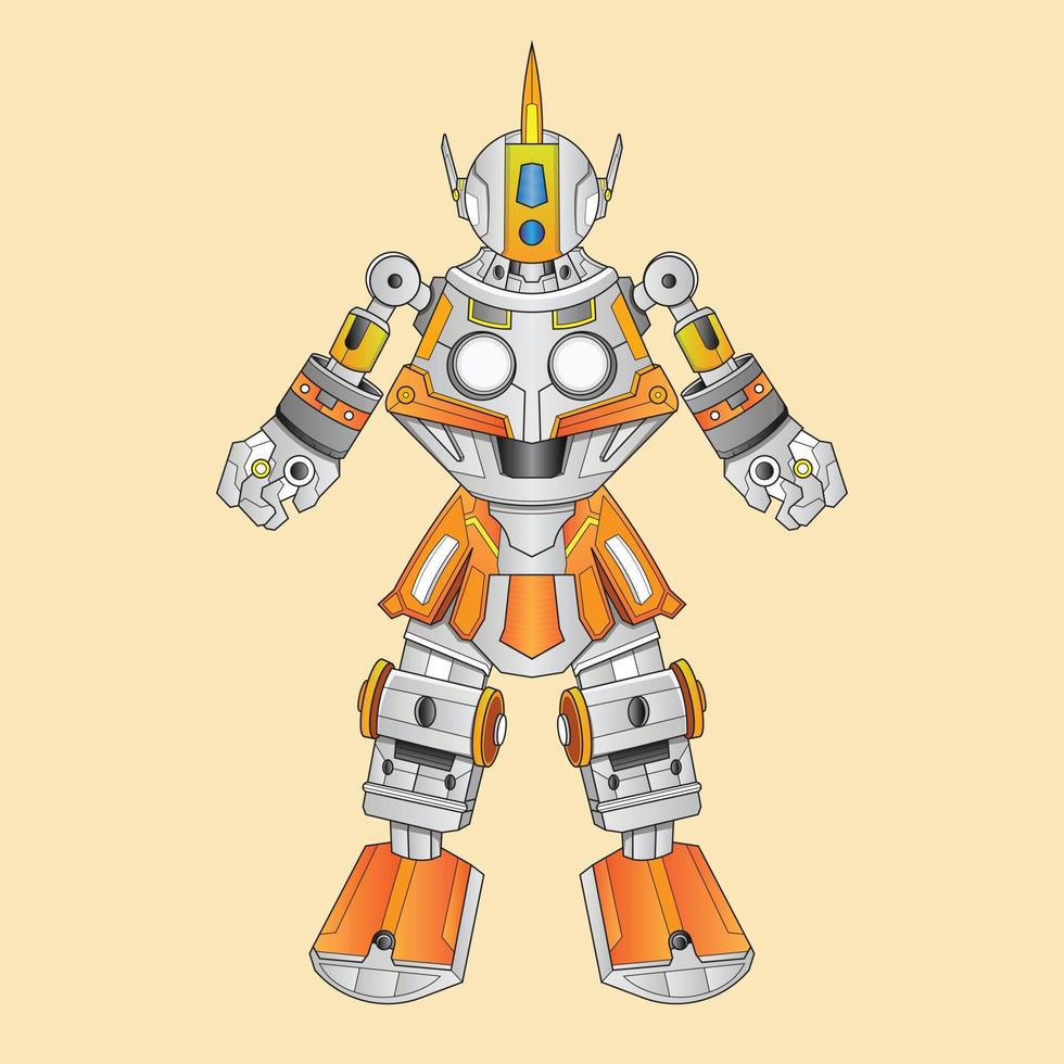 character technology robot warrior cyborg in background, Perfect for mascot, T-Shirt Design, Sticker, Poster, Merchandise and E-sport logo vector