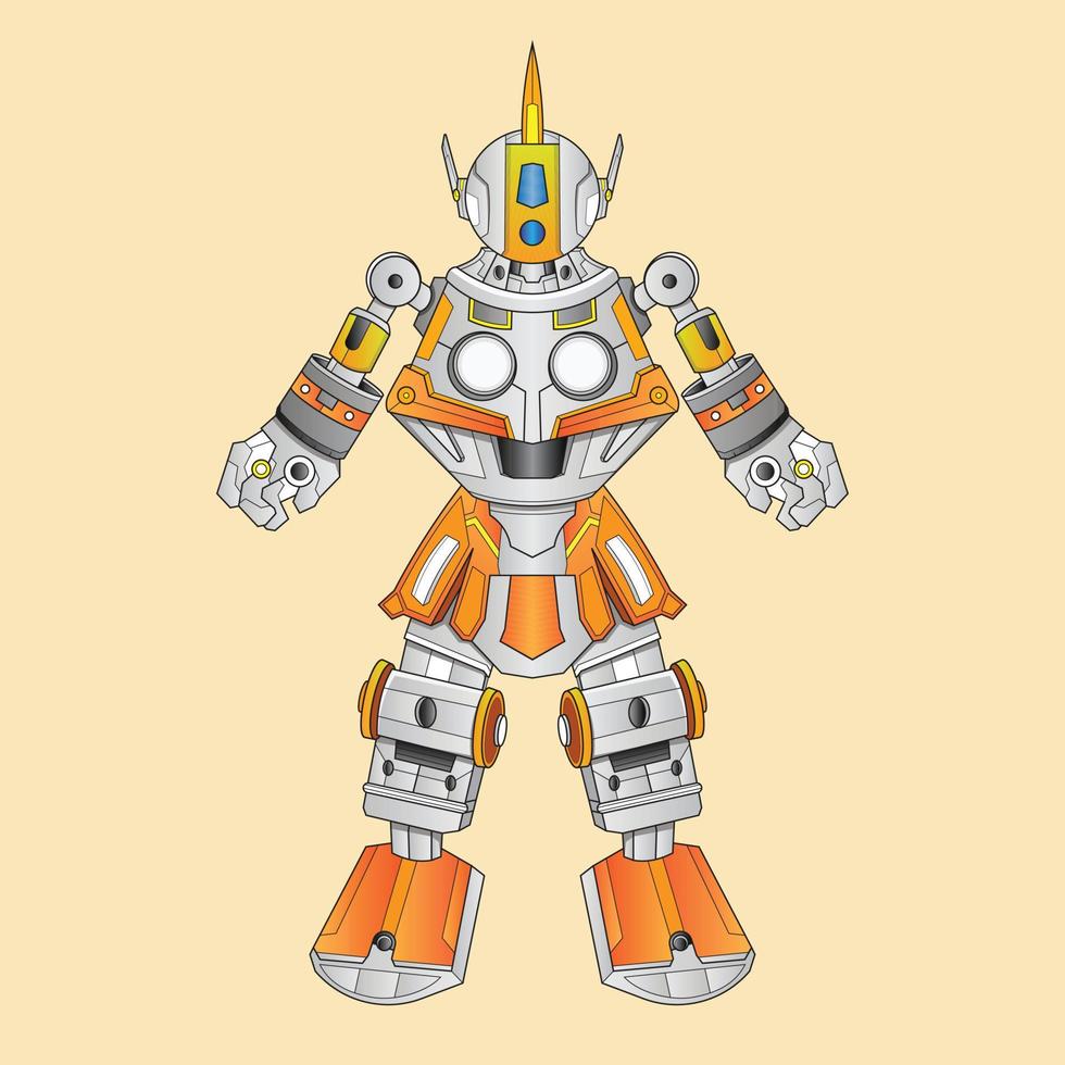 tecnología de personajes robot guerrero cyborg en segundo plano, perfecto para mascota, diseño de camisetas, pegatina, afiche, mercadería y logotipo de e-sport vector