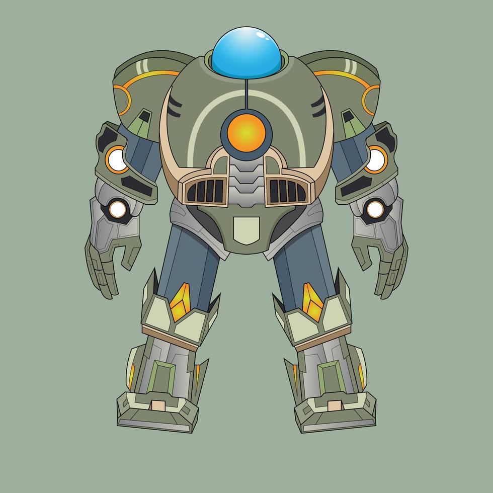 character technology robot warrior cyborg in background, Perfect for mascot, T-Shirt Design, Sticker, Poster, Merchandise and E-sport logo vector
