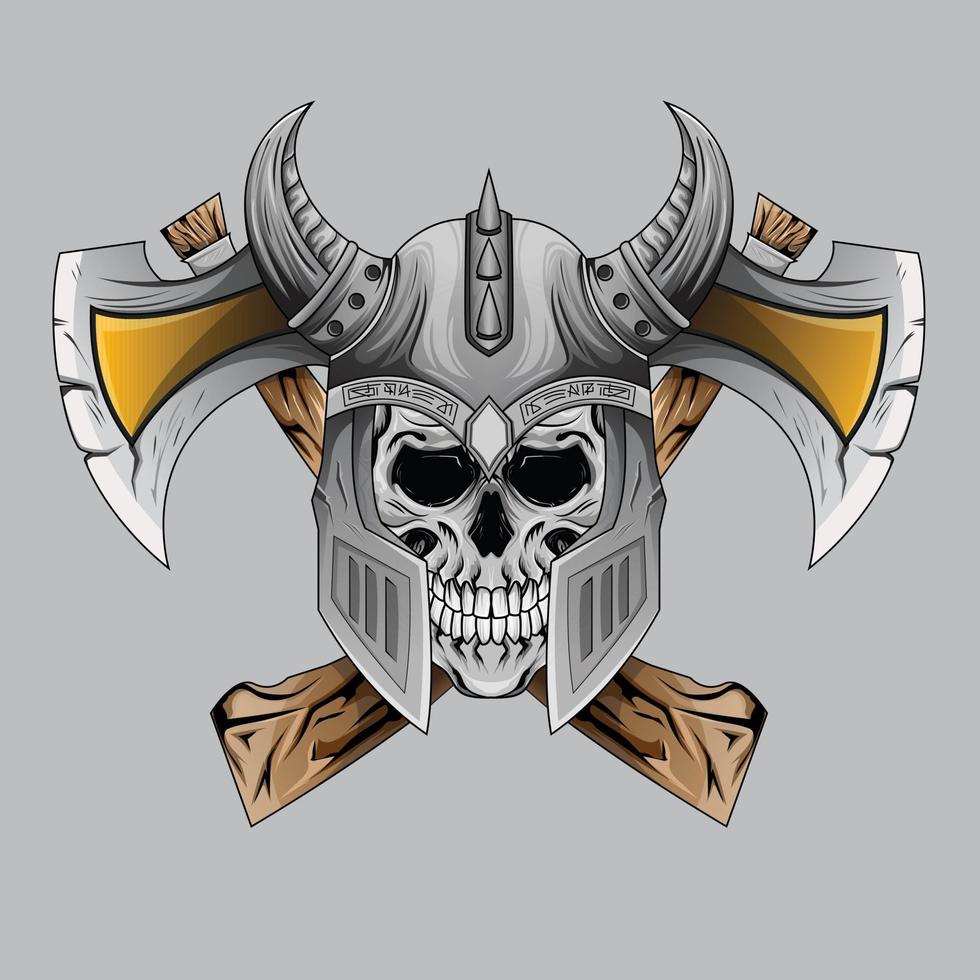 casco vikingo guerrero elemento de diseño de cráneo muerto para afiche, tarjeta, pancarta, camiseta, emblema, signo. vector