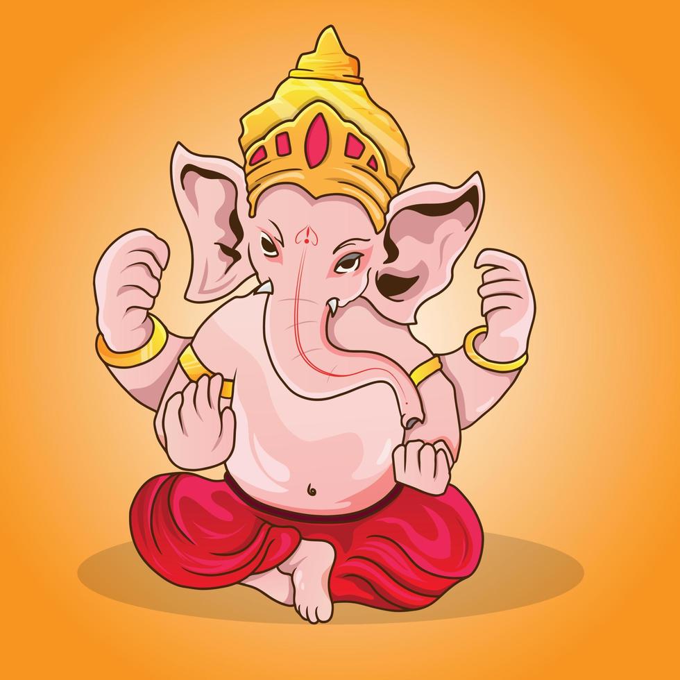 señor ganapati para el festival feliz ganesh chaturthi bandera religiosa dios indio famoso por el festival ganesh chaturthi vector