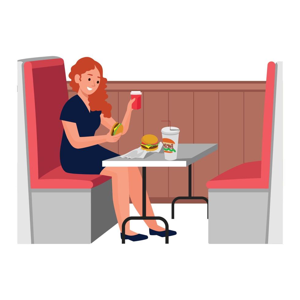 Fast food restaurant illustrations on white background. vector