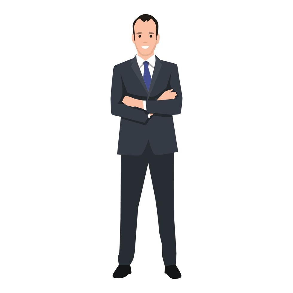 Businessman crossing his arms over his chest. Vector illustration ...