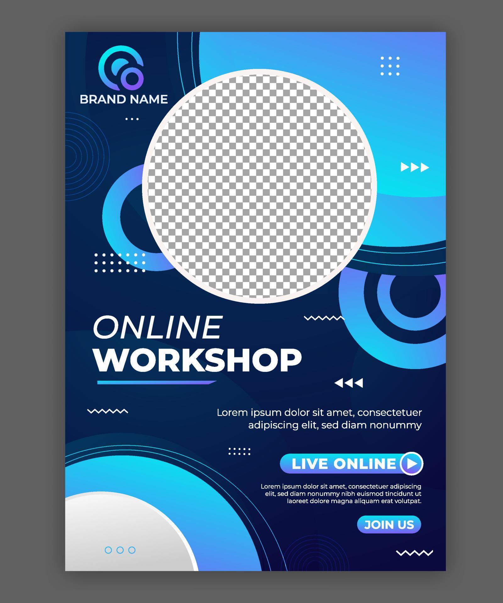 Online Workshop Template Poster 8578099 Vector Art at Vecteezy