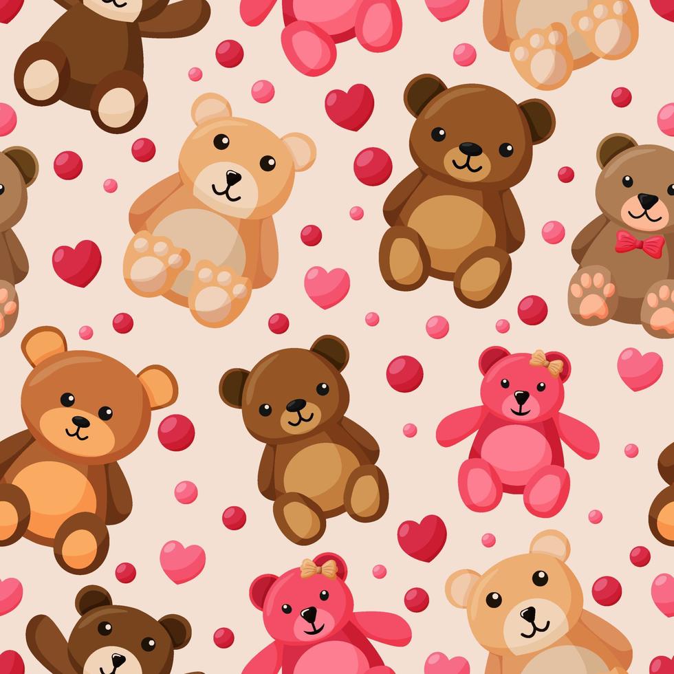 Teddy Bear Seamless Background vector