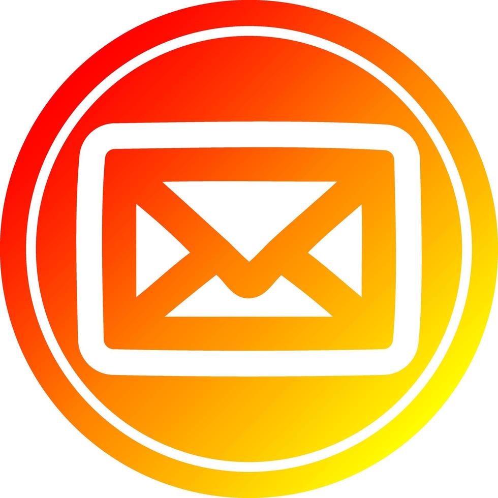 envelope letter circular in hot gradient spectrum vector