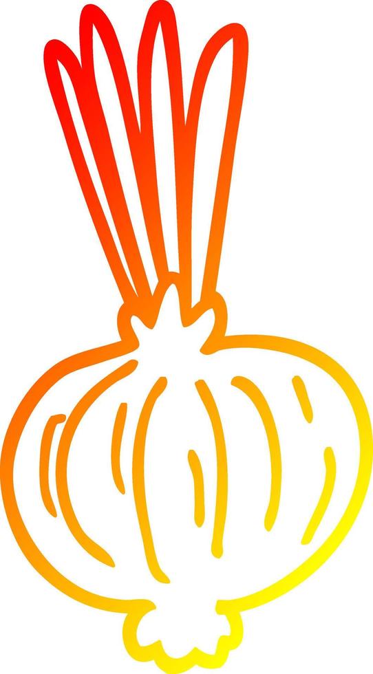 warm gradient line drawing cartoon onion vector