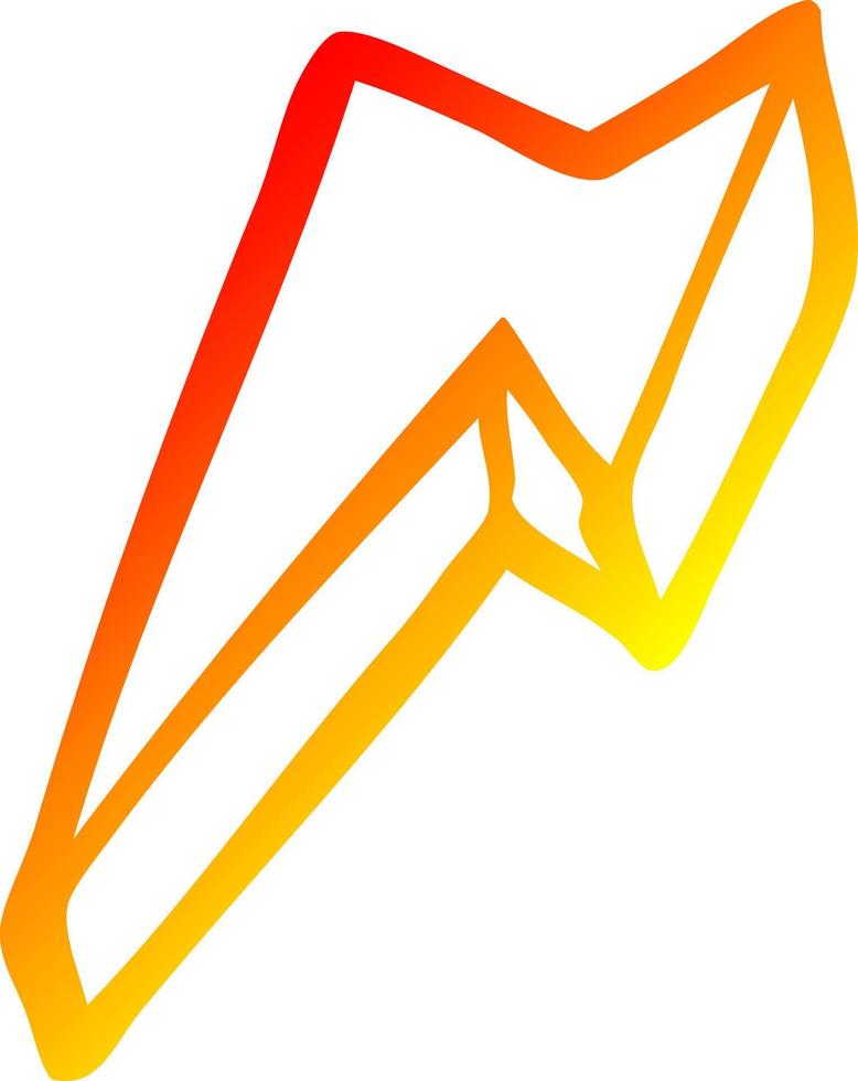 warm gradient line drawing cartoon decorative lightning bolt vector