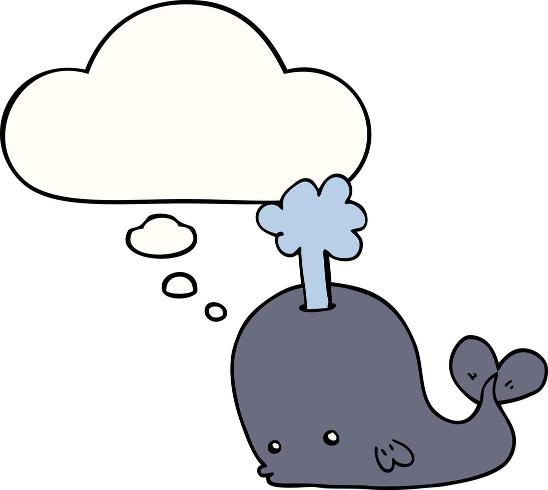 cartoon whale and thought bubble vector