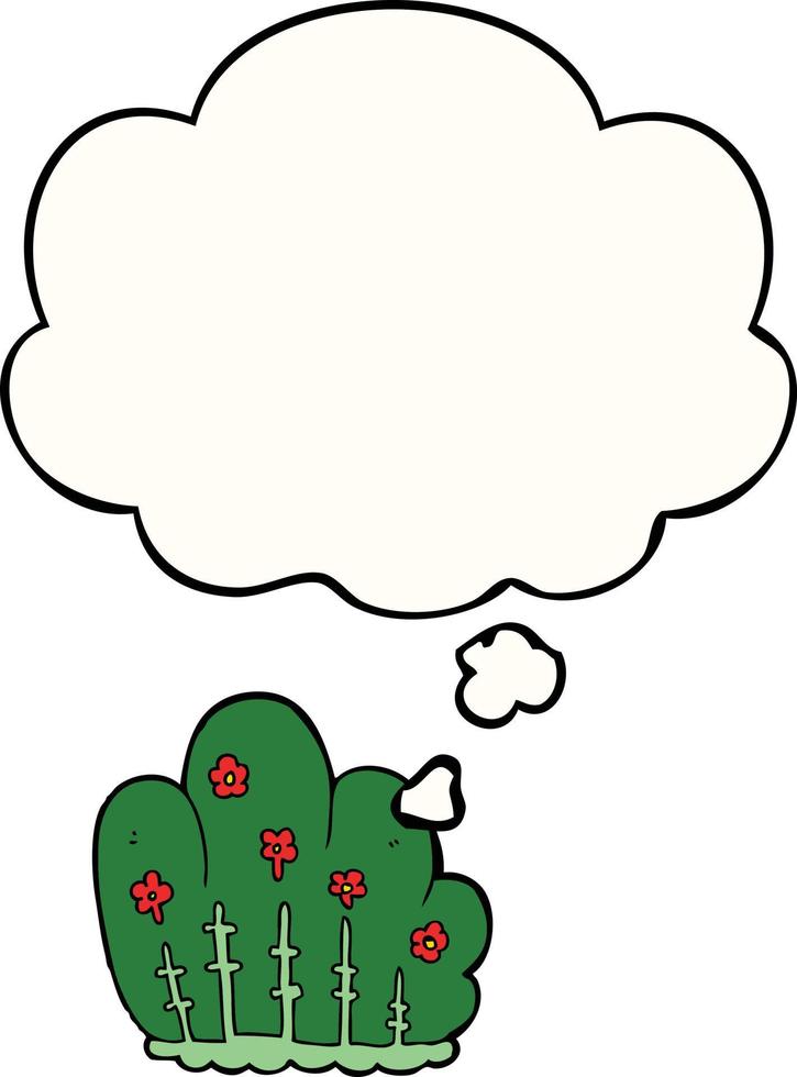 cartoon hedge and thought bubble vector