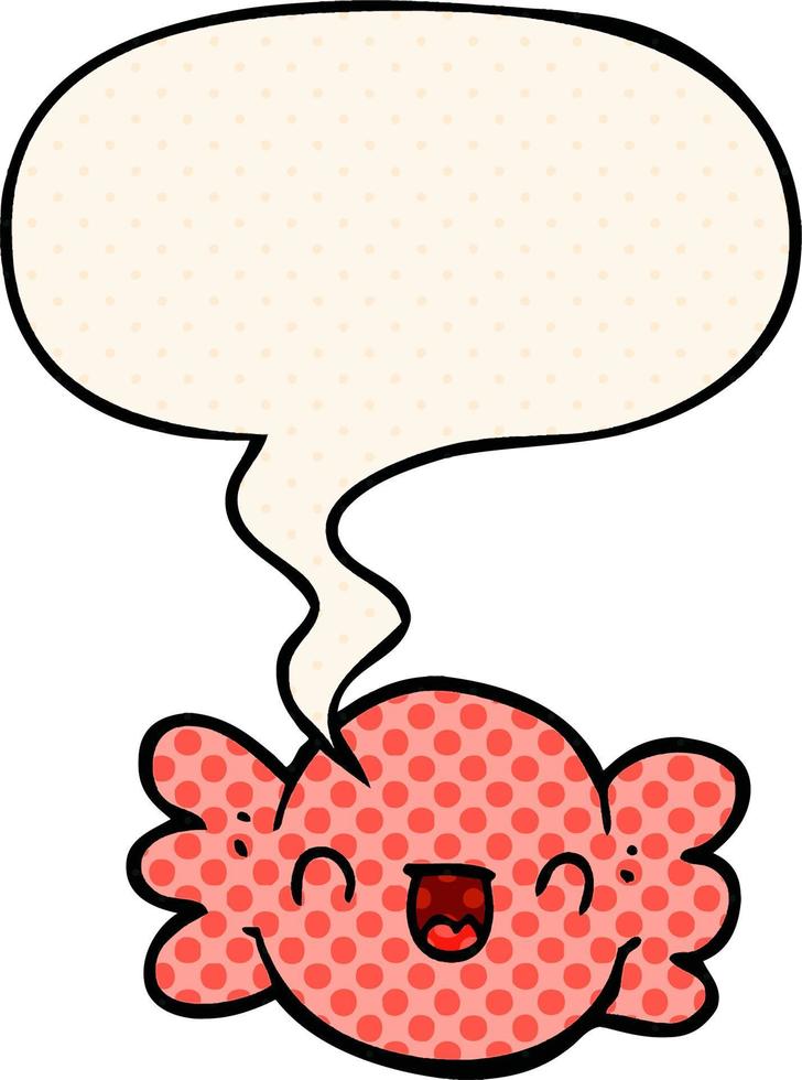 cartoon wrapped candy and speech bubble in comic book style vector