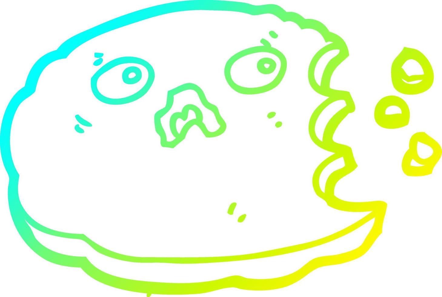 cold gradient line drawing cartoon cookie vector