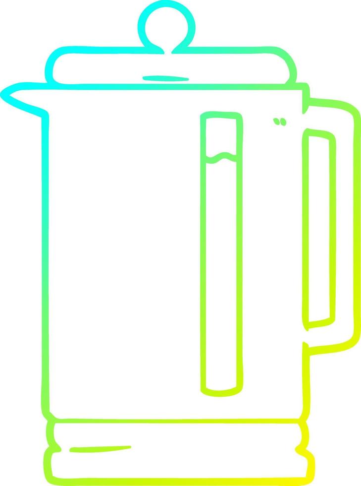 cold gradient line drawing cartoon electric kettle vector