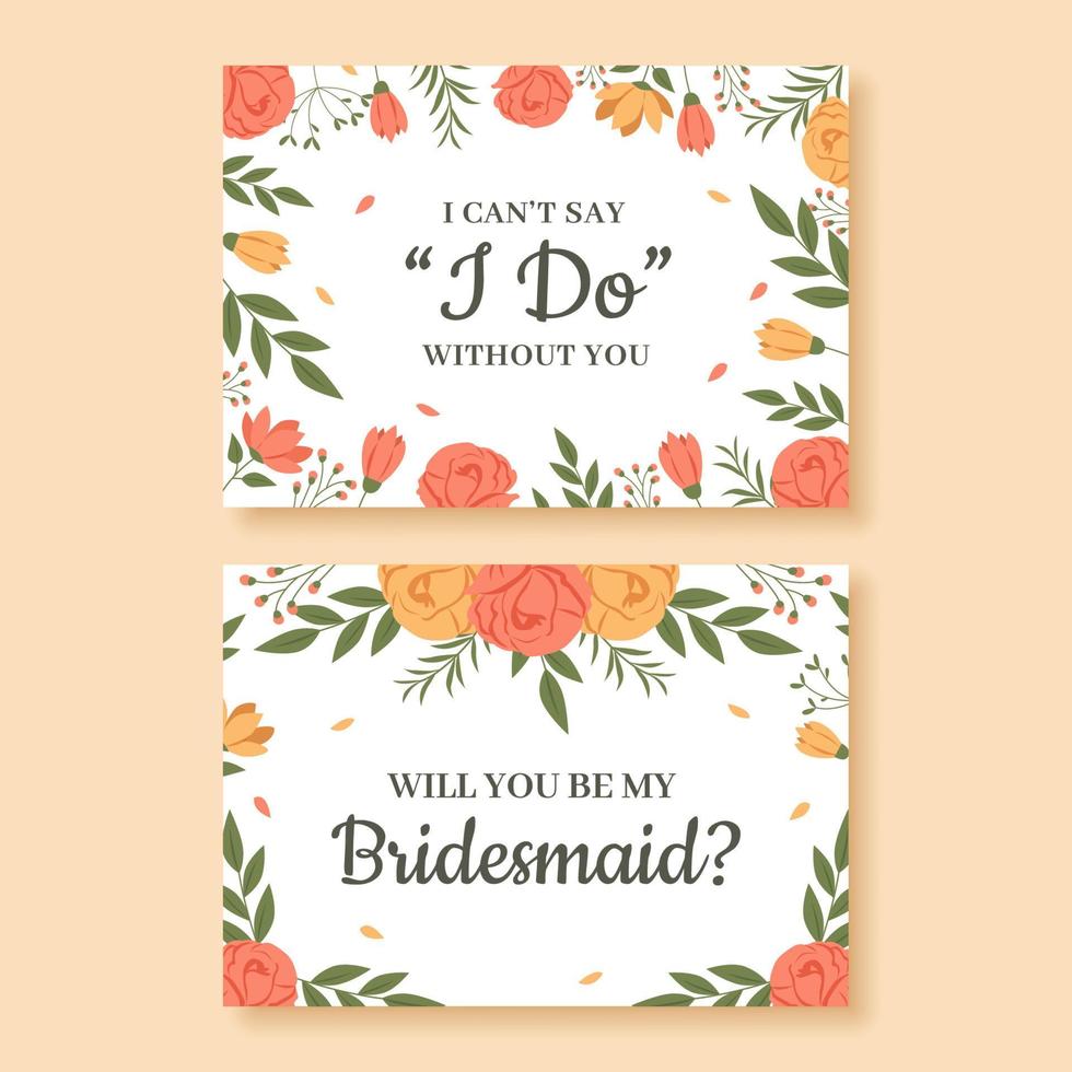 Be My Bridesmaid Invitation Template vector