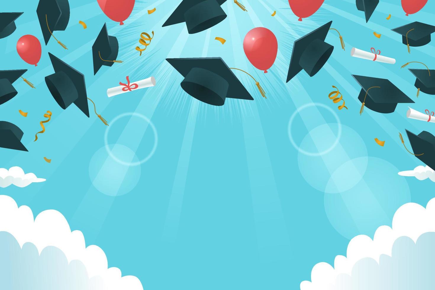 Graduation Celebration Background with Graduation Cap and Confetti vector