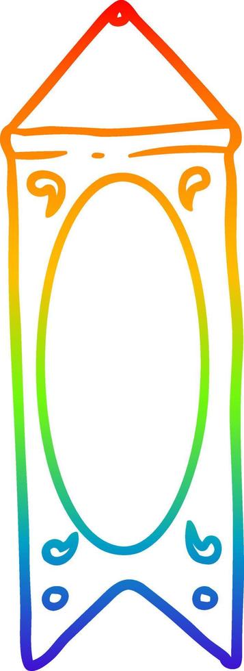 rainbow gradient line drawing hanging regal banner vector