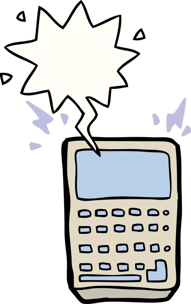 cartoon calculator and speech bubble vector