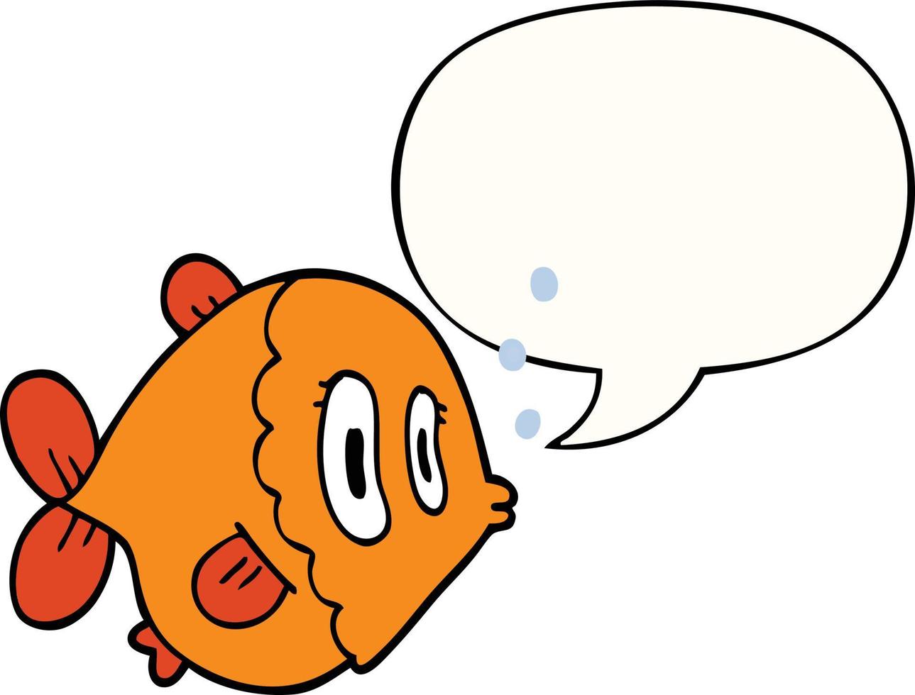cartoon fish and speech bubble vector