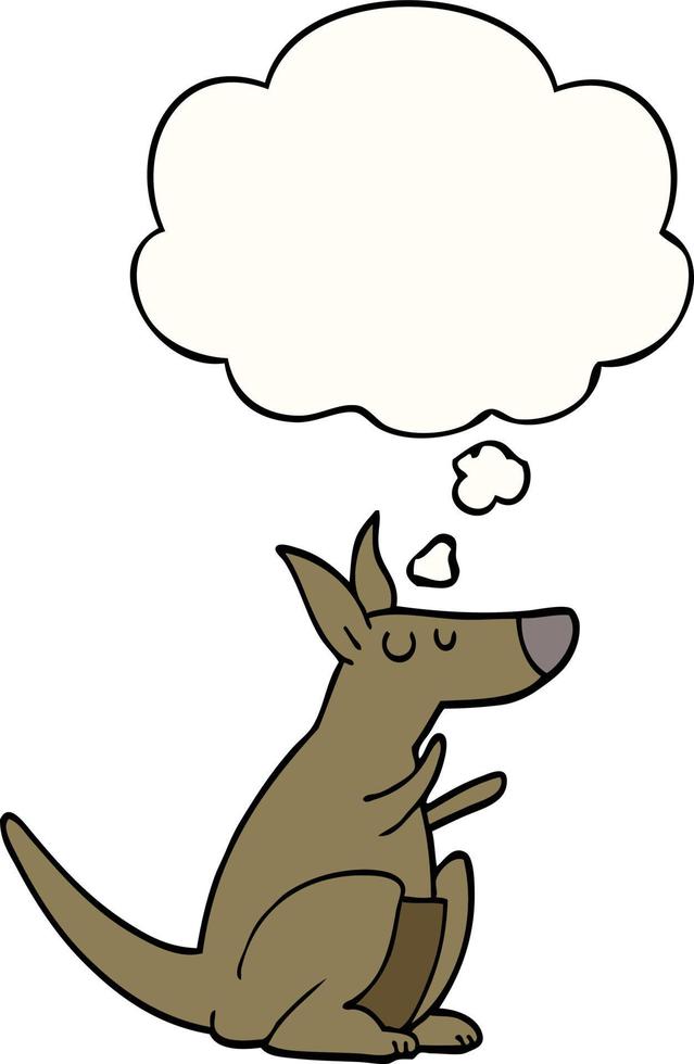 cartoon kangaroo and thought bubble vector