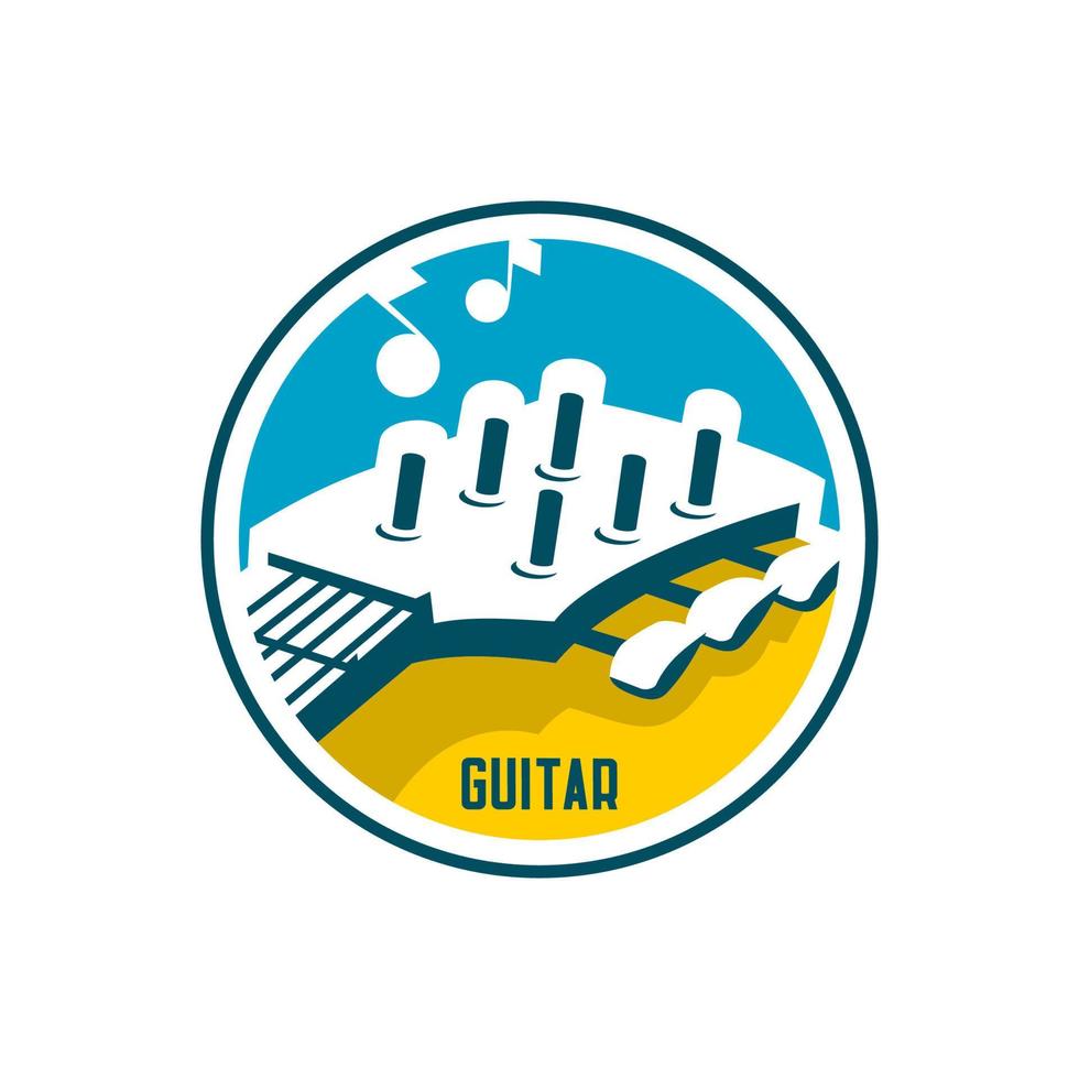 ciclo de logo de guitarra vector