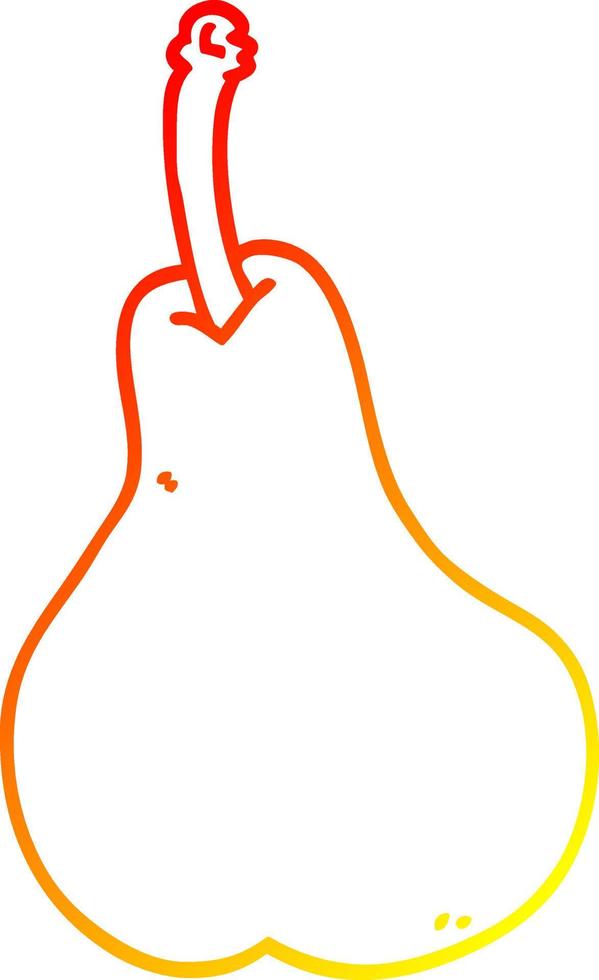 warm gradient line drawing cartoon pear vector