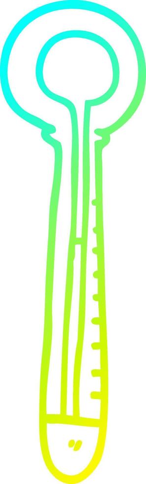 cold gradient line drawing cartoon medical thermometer vector