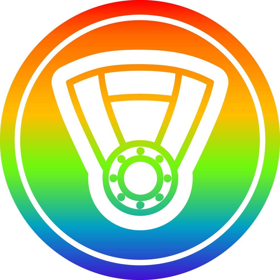 medal award circular in rainbow spectrum vector