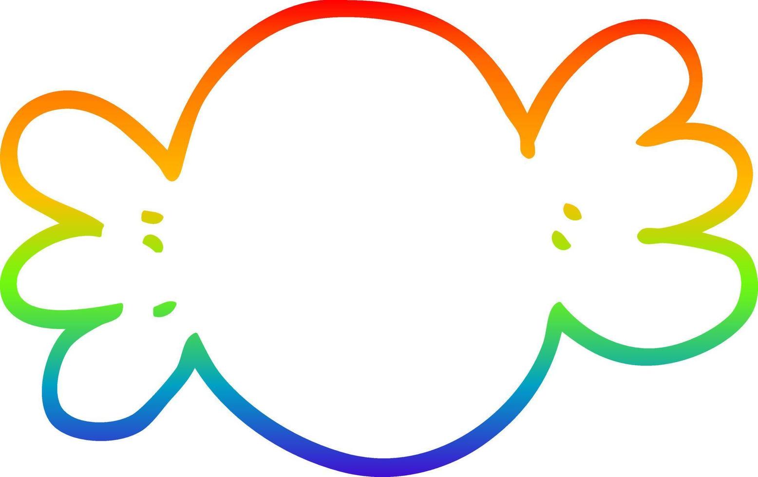 dibujo de línea de gradiente de arco iris caramelo envuelto en dibujos animados vector