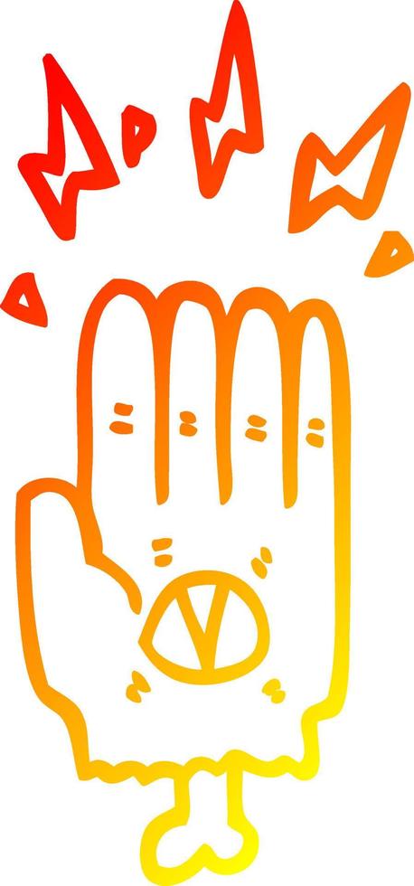 warm gradient line drawing spooky halloween zombie hand vector