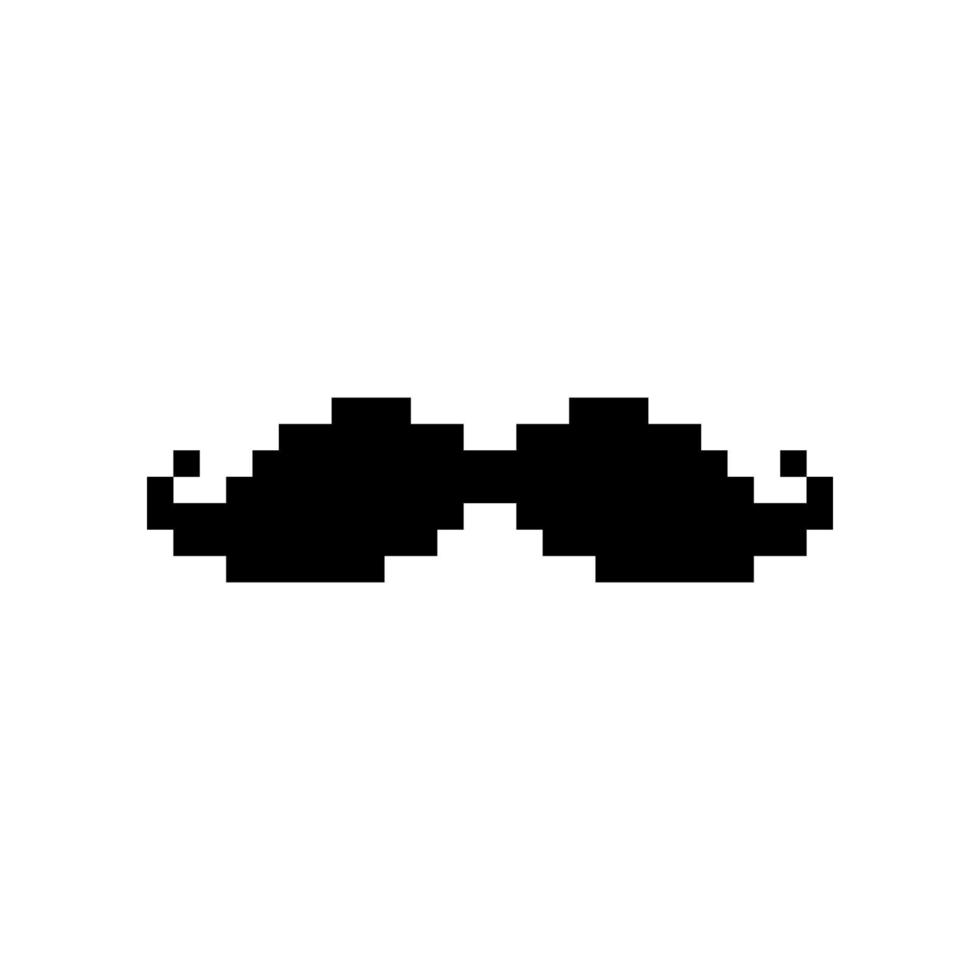bigote pixel art vector aislado sobre fondo blanco