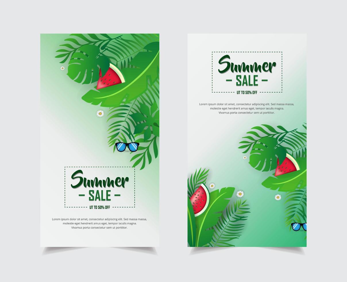fantastic summer sale design template stories collection vector