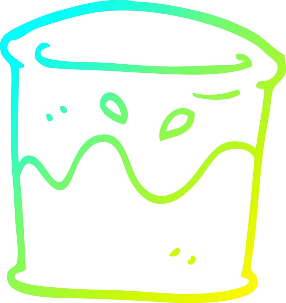 cold gradient line drawing cartoon drink in glass tumbler vector