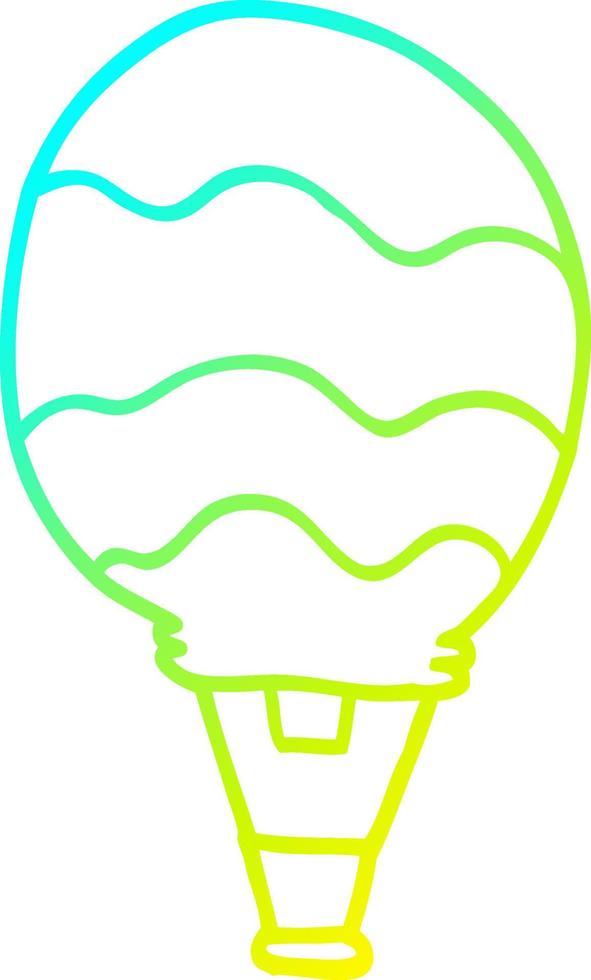 cold gradient line drawing cartoon hot air balloon vector