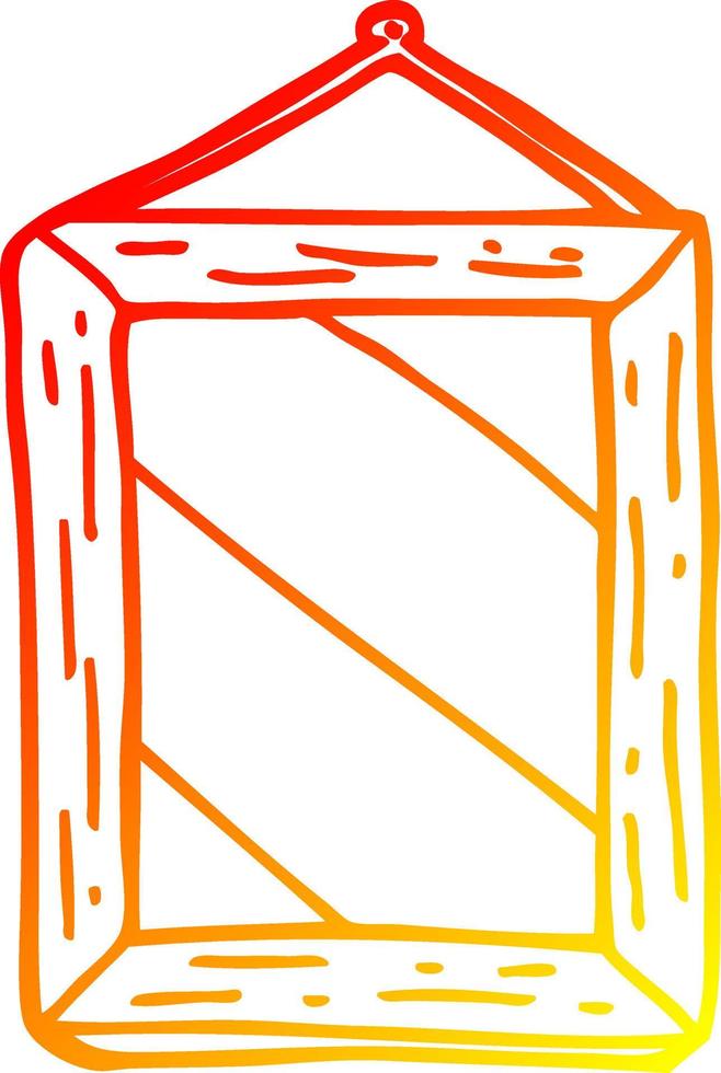 warm gradient line drawing cartoon mirror vector
