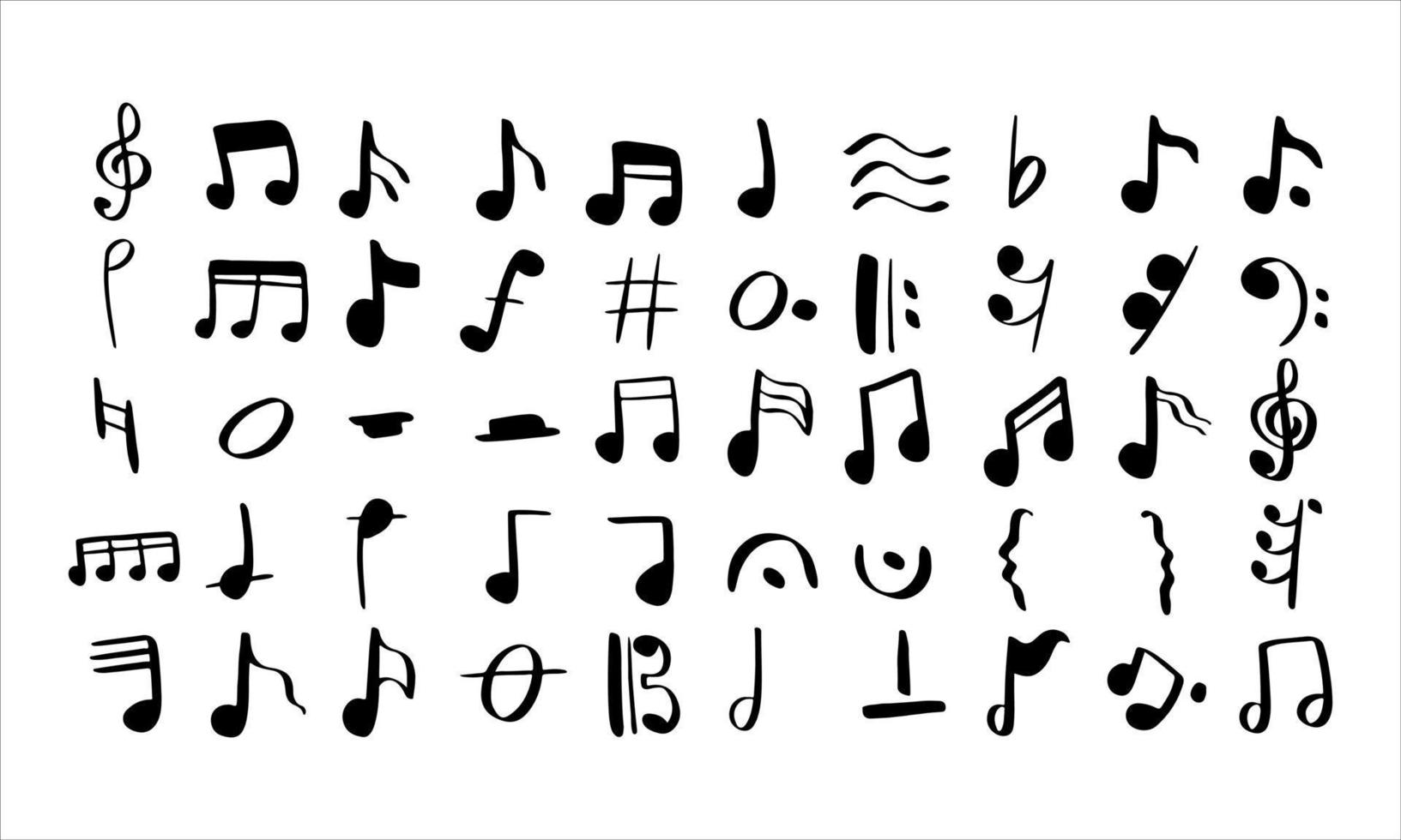 Musical note symbol icon shape. Octave, keys vector isolated collection.