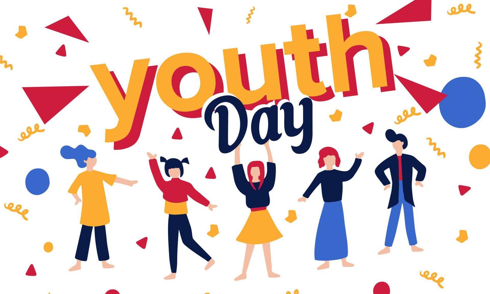 Happy international youth day vector illustration
