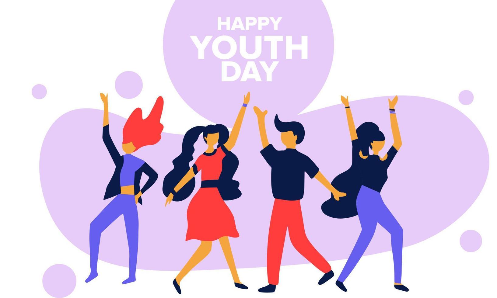 ilustración vectorial del día internacional de la juventud. 12 de agosto vector