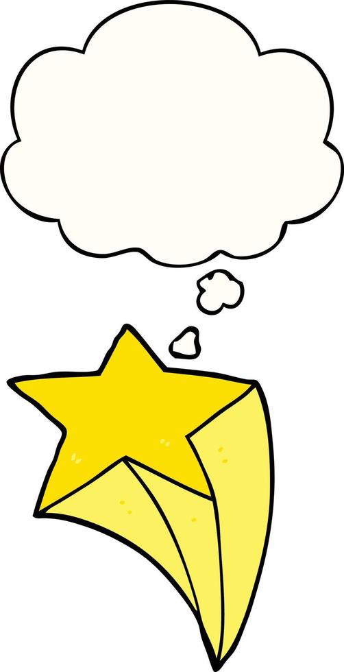 cartoon shooting star and thought bubble vector