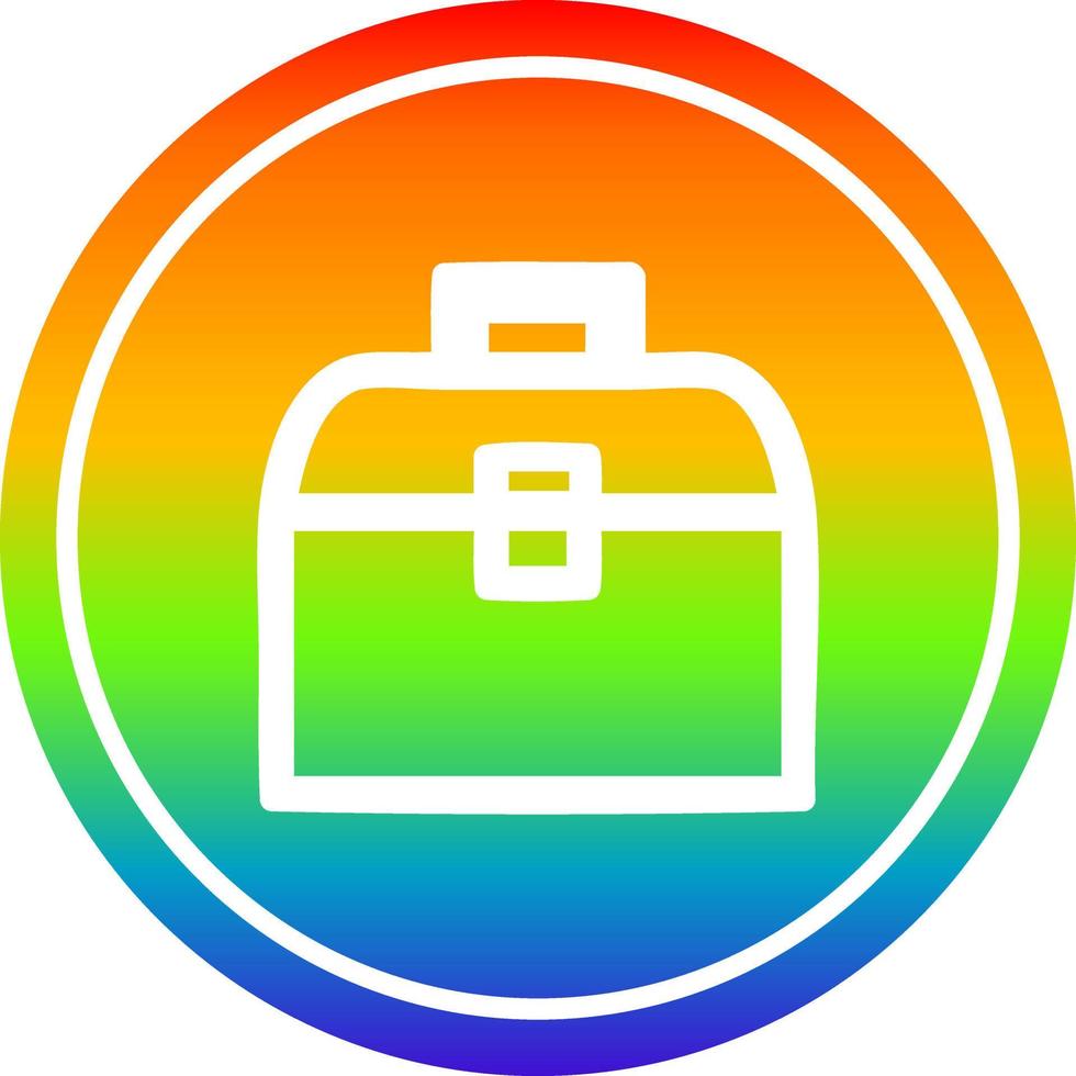 caja de herramientas circular en el espectro del arco iris vector