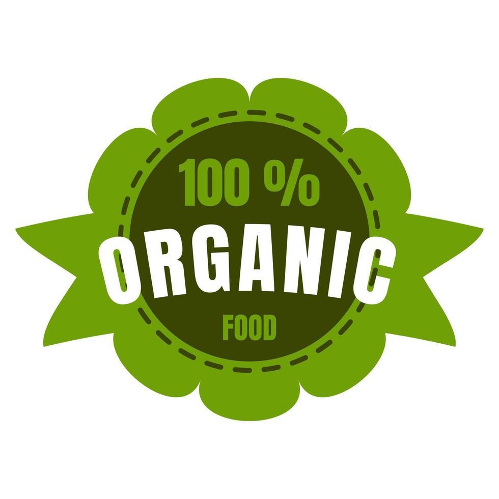 Premium vectors. Labels 100 percent organic food. vector